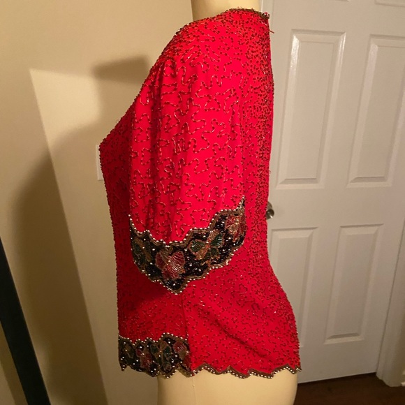 Gorgeous Lawrence Kager Vintage Beaded Blouse - Picture 4 of 6
